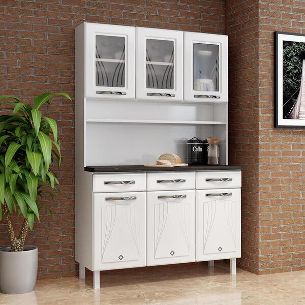 Armário De Cozinha De Aço Kit Triplo 120cm Clara Multimóveis