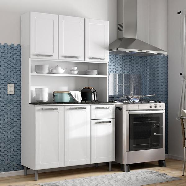 Armário De Cozinha De Aço Kit Triplo 1 Gaveta E Prateleira Be