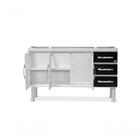 Armario De Cozinha De Aço Para Pia 1.50 Desmontado Branco C/p