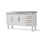 Armario De Cozinha De Aço Para Pia 1.50 Desmontado Branco - M