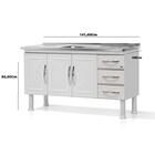 Armario De Cozinha De Aço Para Pia 1.50 Desmontado Branco - M