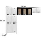 Armário De Cozinha De Aço Star 3 Peças Com Palha - Preto Bran