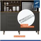 Armário De Cozinha De Pé Grande Ipê Grafite Maranella Valdemó