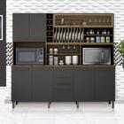 Armário De Cozinha De Pé Grande Ipê Grafite Maranella Valdemó