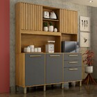 Armário De Cozinha Diamante 5 Portas 2 Gavetas Cinamomo/grafi