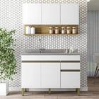 Armário De Cozinha E Balcão Com Pia 120cm Lina Z06 Supremo/fr