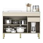 Armário De Cozinha E Balcão Com Pia 120cm Lina Z06 Vanilla/fr