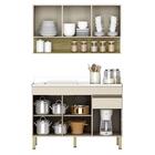 Armário De Cozinha E Balcão Com Pia 150cm Lina K02 Vanilla/fr