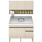 Armário De Cozinha E Balcão Com Pia 150cm Lina K02 Vanilla/fr
