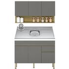 Armário De Cozinha E Balcão Com Pia 150cm Lina Z06 Gris/freij