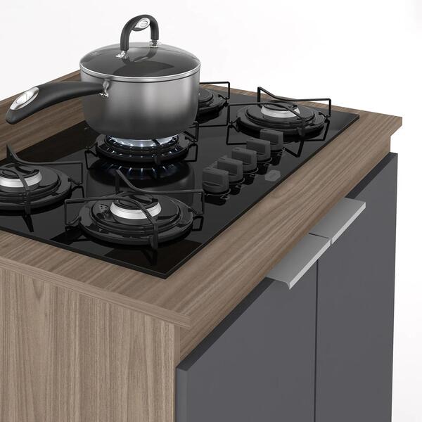 Armário De Cozinha E Balcão Cooktop Pérola Z34 Freijó/grafite