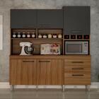 Armário De Cozinha Ébano 6 Portas 2 Gavetas Chf Carvalho Graf