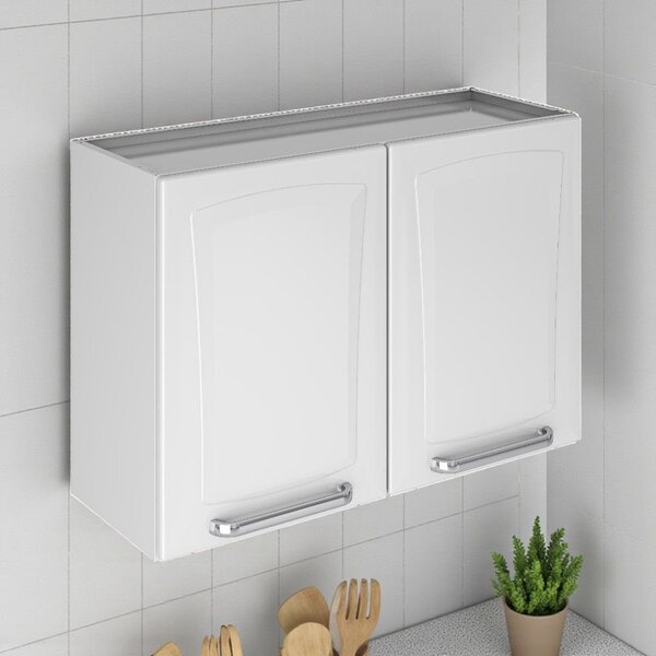 Armário De Cozinha Em Aço 2 Portas 80cm Com Dobradiças Slow M