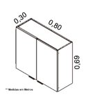 Armário De Cozinha Em Aço 2 Portas 80cm Com Dobradiças Slow M