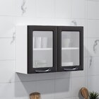 Armário De Cozinha Em Aço 2 Portas Com Vidro 80cm New Premium