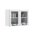 Armário De Cozinha Em Aço 2 Portas Com Vidro 80cm New Premium