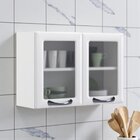 Armário De Cozinha Em Aço 2 Portas Com Vidro 80cm New Premium