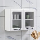 Armário De Cozinha Em Aço 2 Portas Com Vidro 80cm New Premium