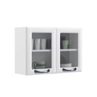 Armário De Cozinha Em Aço 2 Portas Com Vidro 80cm New Premium