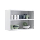 Armário De Cozinha Em Aço 2 Portas Com Vidro 80cm New Premium