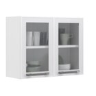 Armário De Cozinha Em Aço 2 Portas De Vidro 70cm Florença Ita