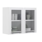 Armário De Cozinha Em Aço 2 Portas De Vidro 70cm Florença Ita