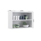 Armário De Cozinha Em Aço 2 Portas De Vidro 70cm Florença Ita