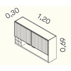 Armário De Cozinha Em Aço 2 Portas Ripadas 120cm Dobradiças S