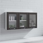 Armário De Cozinha Em Aço 3 Portas 120cm Com Vidro New Premiu