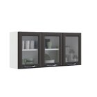 Armário De Cozinha Em Aço 3 Portas 120cm Com Vidro New Premiu