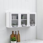 Armário De Cozinha Em Aço 3 Portas 120cm Com Vidro New Premiu