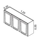 Armário De Cozinha Em Aço 3 Portas 120cm Dobradiça Slow Motio