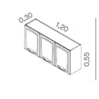 Armário De Cozinha Em Aço 3 Portas 120cm New Premium Itatiaia