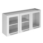 Armário De Cozinha Em Aço 3 Portas Com Vidro 120cm Dobradiças