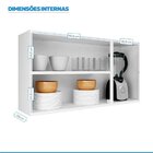 Armário De Cozinha Em Aço 3 Portas De Vidro 105cm Luce Itatia