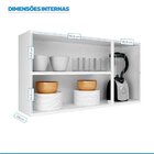 Armário De Cozinha Em Aço 3 Portas De Vidro 105cm Luce Itatia