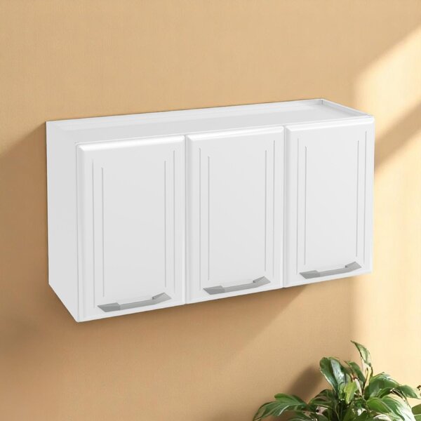 Armário De Cozinha Em Aço Aéreo Triplo Topázio  Branco