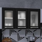 Armário De Cozinha Em Aço Aéreo Triplo Topázio  Branco/preto