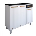 Armário De Cozinha Em Aço Steel Com Tampo 3 Portas 1 Gaveta B