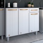 Armário De Cozinha Em Aço Steel Com Tampo 3 Portas 1 Gaveta B