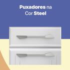 Armário De Cozinha Em Aço Topázio 3 Portas 1 Gaveta Branco -