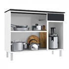 Armário De Cozinha Em Aço Topázio 3 Portas 1 Gaveta Branco/pr