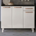 Armário De Cozinha Em Aço Topázio 3 Portas 1 Gaveta Branco/ro
