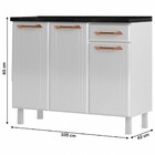 Armário De Cozinha Em Aço Topázio 3 Portas 1 Gaveta Branco/ro