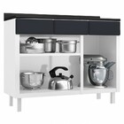 Armário De Cozinha Em Aço Topázio 3 Portas 3 Gavetas Branco/p