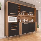 Armário De Cozinha Espanha 6 Portas 2 Gavetas Cinamomo/preto