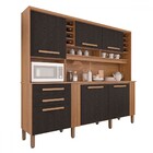Armário De Cozinha Espanha 6 Portas 2 Gavetas Cinamomo/preto