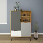 Armário De Cozinha Estocolmo 2 Portas 1 Gaveta Carvalho/grafi