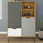 Armário De Cozinha Estocolmo 2 Portas 1 Gaveta Carvalho/grafi