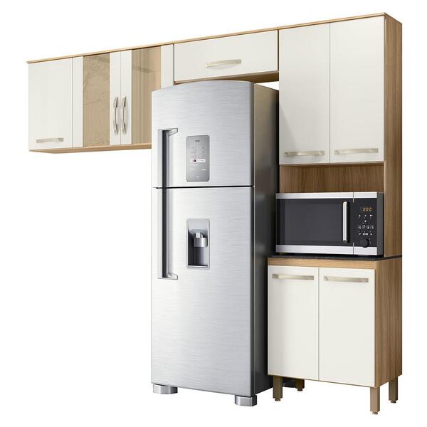 Armario De Cozinha Fit Com 8 Portas 261 Cm